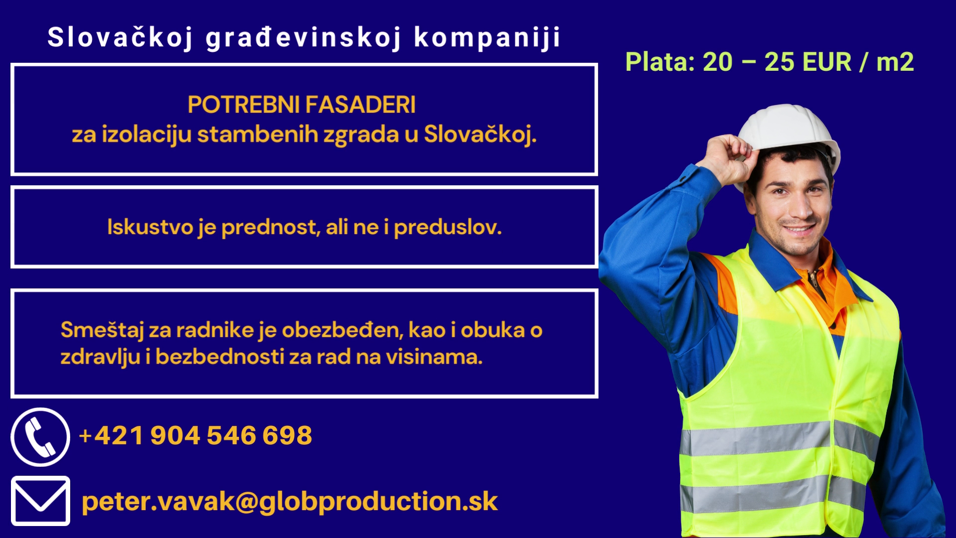 Slovačka kompanija traži građevinske radnike