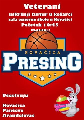 Uskršnji turnir u košarci 9. aprila u Kovačici