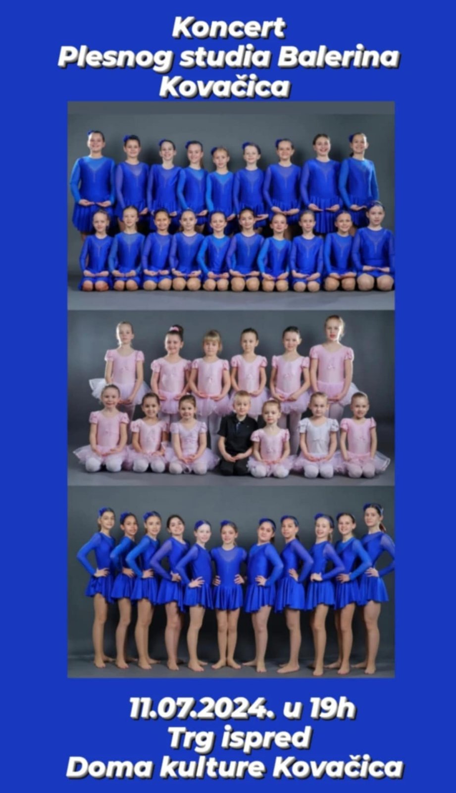Ne propustite koncert naših balerina večeras u Kovačici